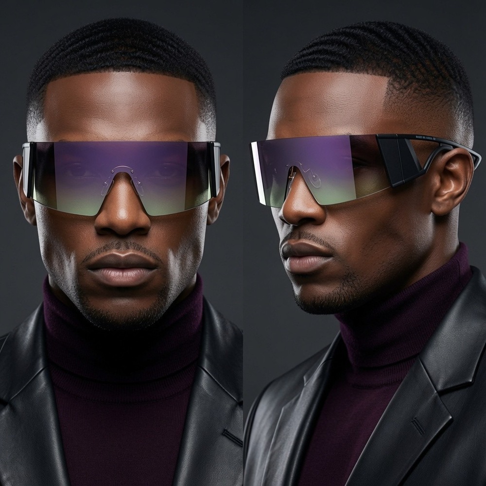Men Sunglasses Shield Gradient‎ Lens Sporty Beach Outdoor Work UV400 Protection